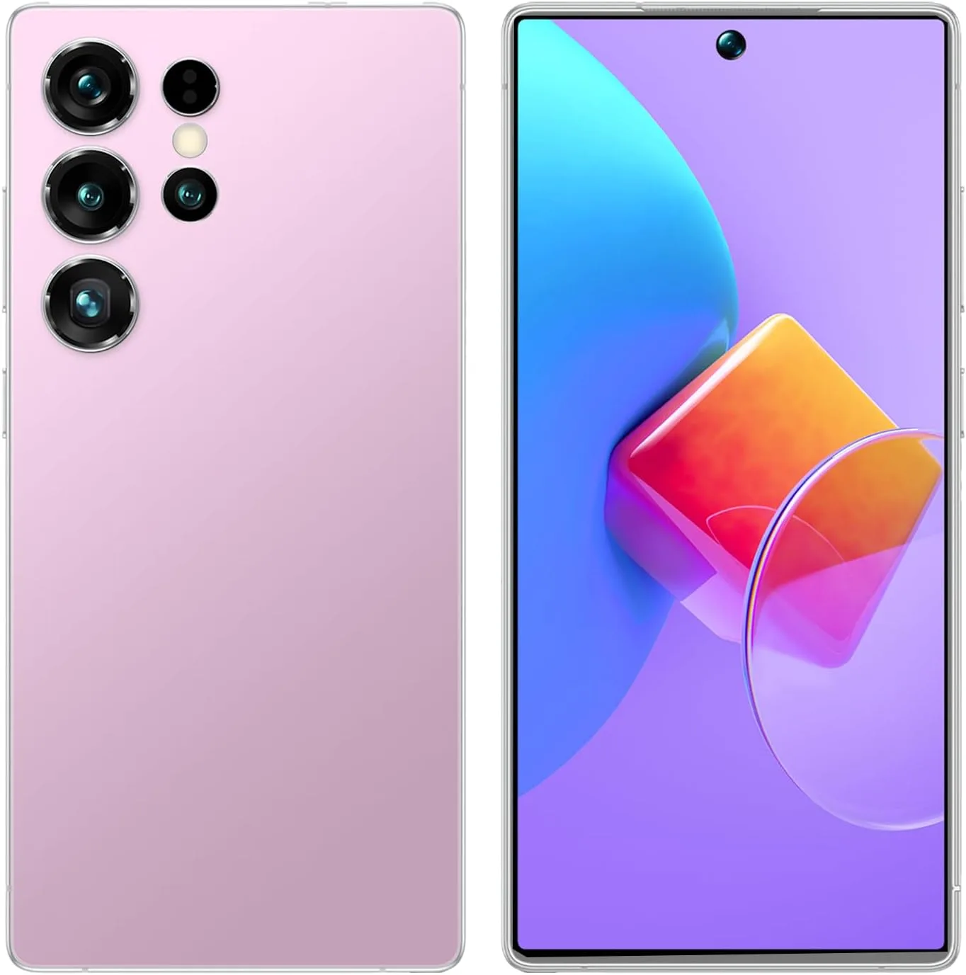 4G Smartphone Unlocked, 6.6" HD+ Display, 4GB+32GB Expandable to 256GB, Android 12, Dual Camera Dual SIM, Long Battery Life, Face ID, OTG, Type-C (Pink)