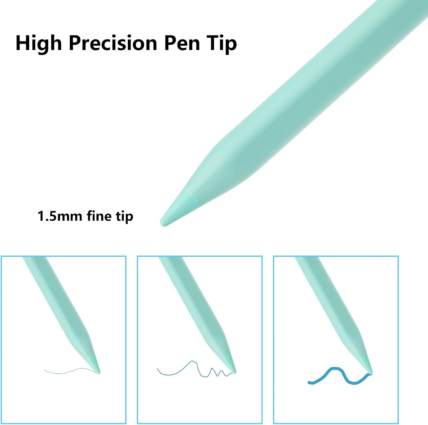 Stylus Pen for iPad A16 11th 10th 9th 8th 7th 6th Generation, iPad Pro 12.9 11 13 inch M4, iPad Air M3 M2 5th 4th 3rd Gen, iPad Mini A17 Pro 7 6 5, for Apple Pencil Pro 1st 2nd Gen Alternative (Green)