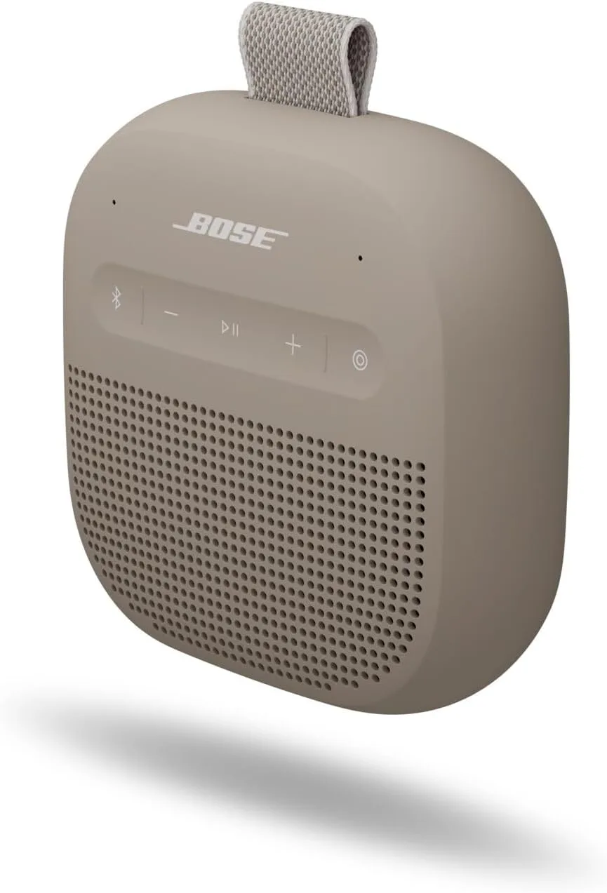 Bose SoundLink Micro Portable Bluetooth Speaker (2nd Gen), Wireless Outdoor Speaker, Up to 12 Hours Battery Life, Waterproof and Dustproof, Sandstone