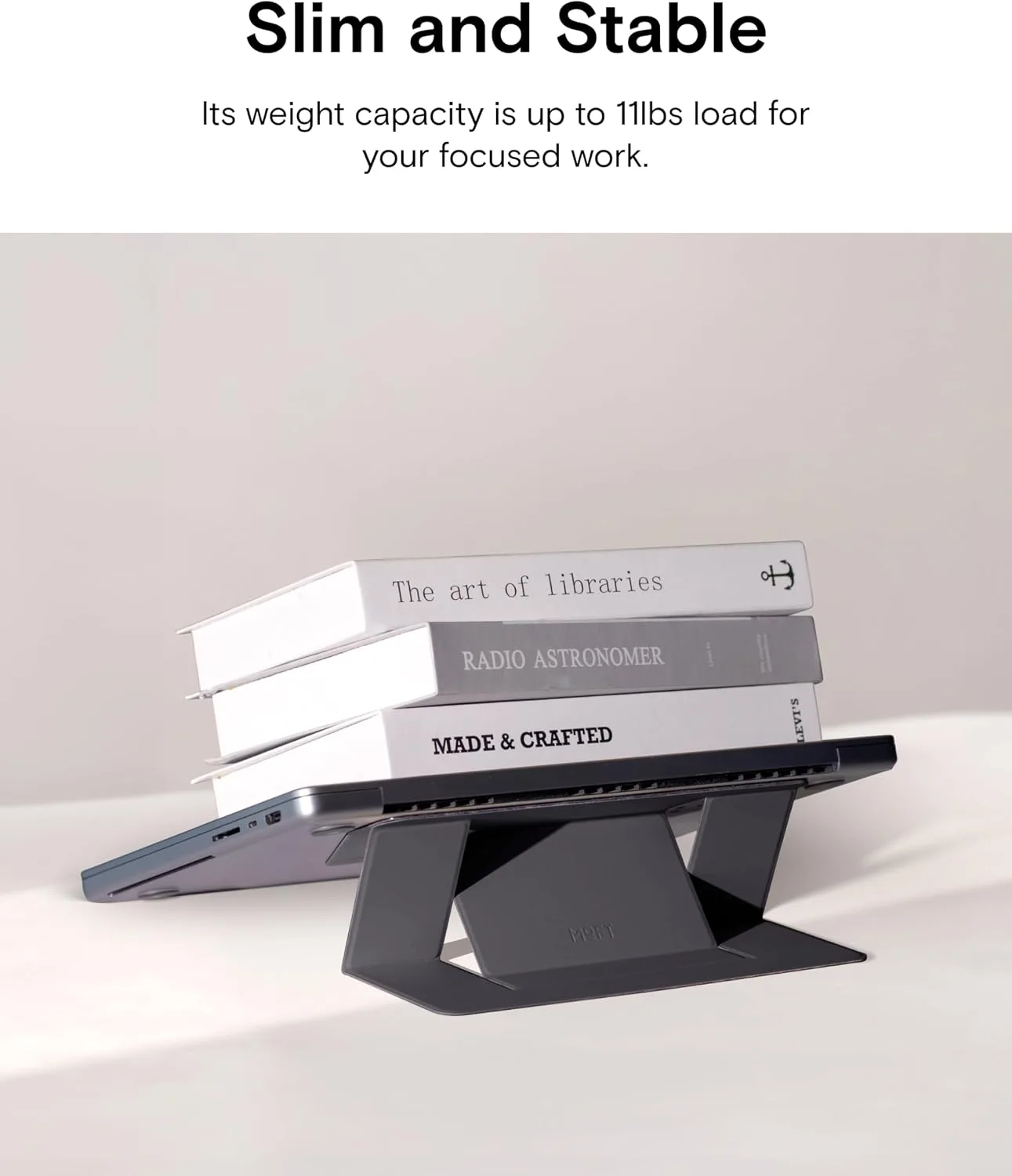 MOFT Invisible Laptop Stand, Stick-On Portable Laptop Riser for Mobile Work