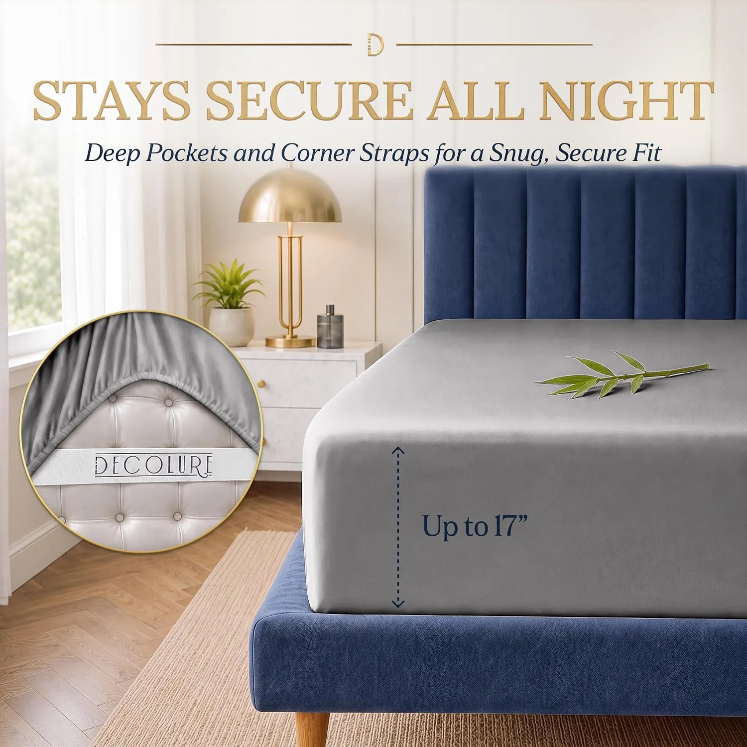 DECOLURE 100% Viscose from Bamboo Sheets Twin Size | 3 Pc Cooling Bed Set