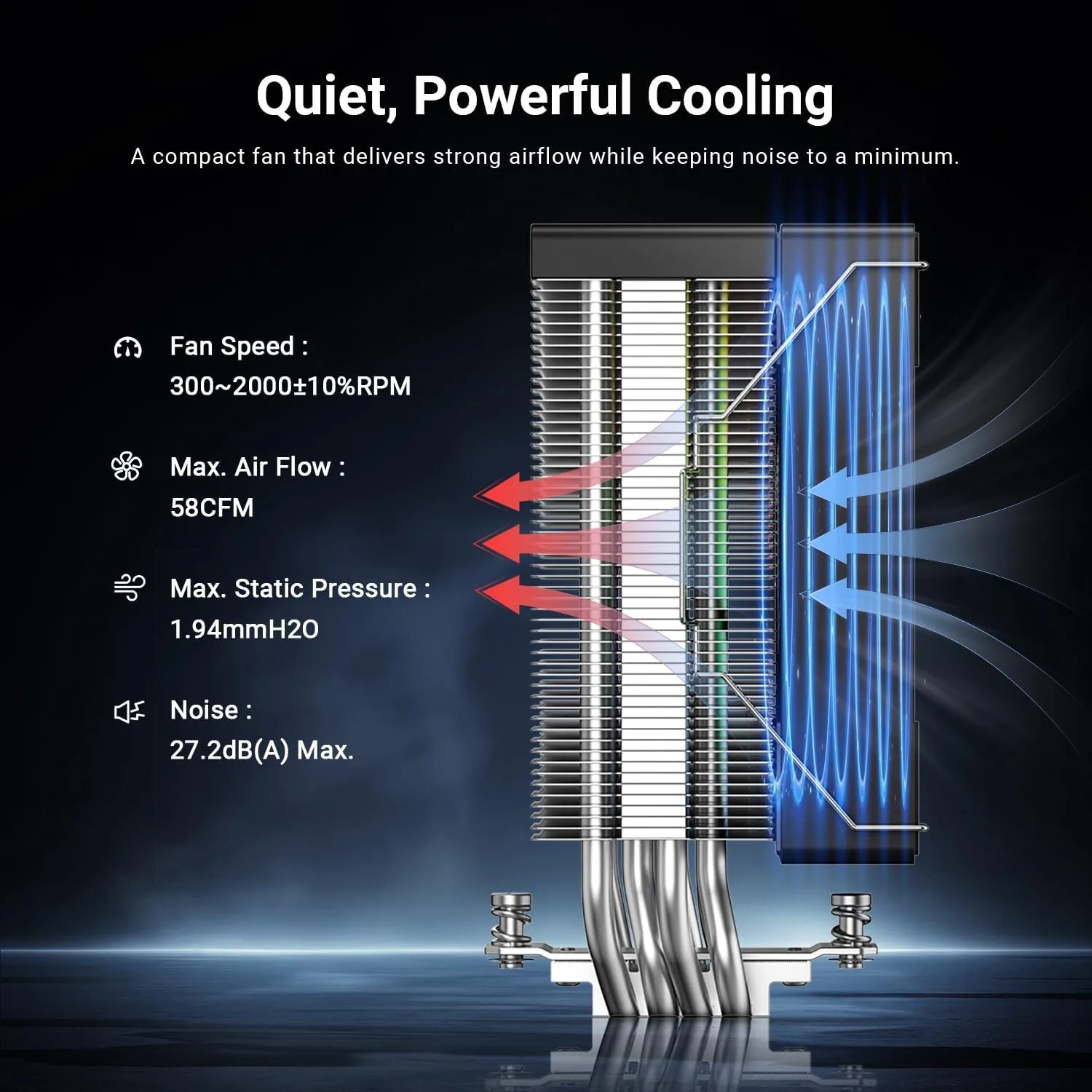 ID-COOLING SE-214-XT V2 ARGB CPU Air Cooler, Full Memory Clearance, 200W