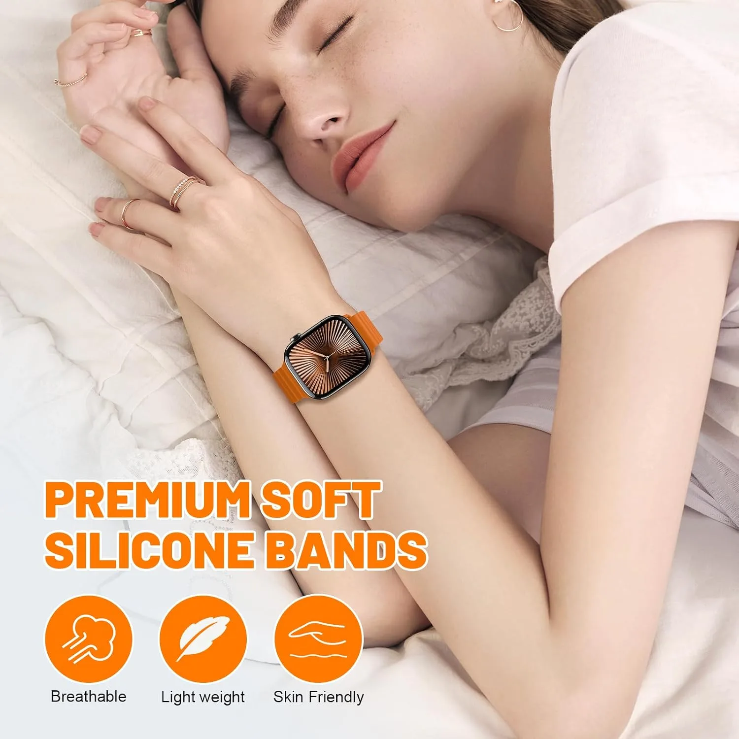 Magnetic Sport Bands for Apple Watch Band 40mm 38mm 41mm 42mm 44mm 45mm 46mm iWatch bands for Women Men,Silicone Loop Strap Wristband for Apple Watch Series 12 11 10 9 8 7 6 5 4 3 SE 3/2nd Ultra 49mm