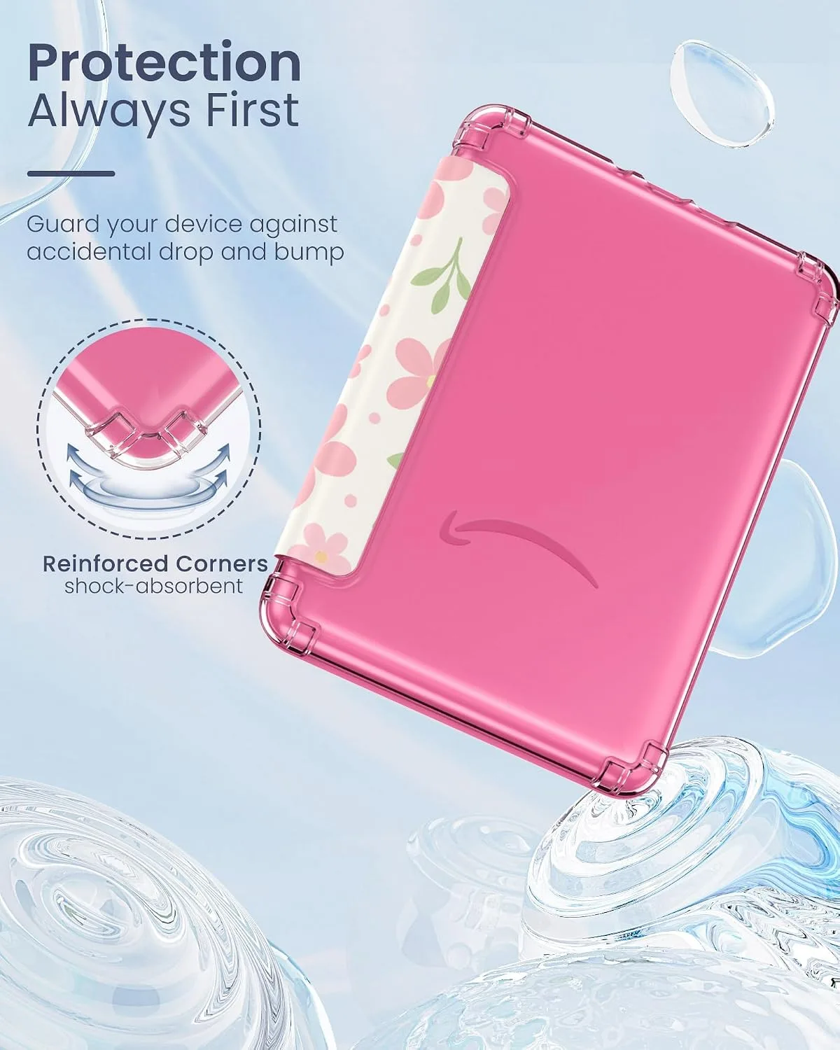 MoKo Case for Kindle Paperwhite 12th Gen & Colorsoft 2024, Flower & Leaves
