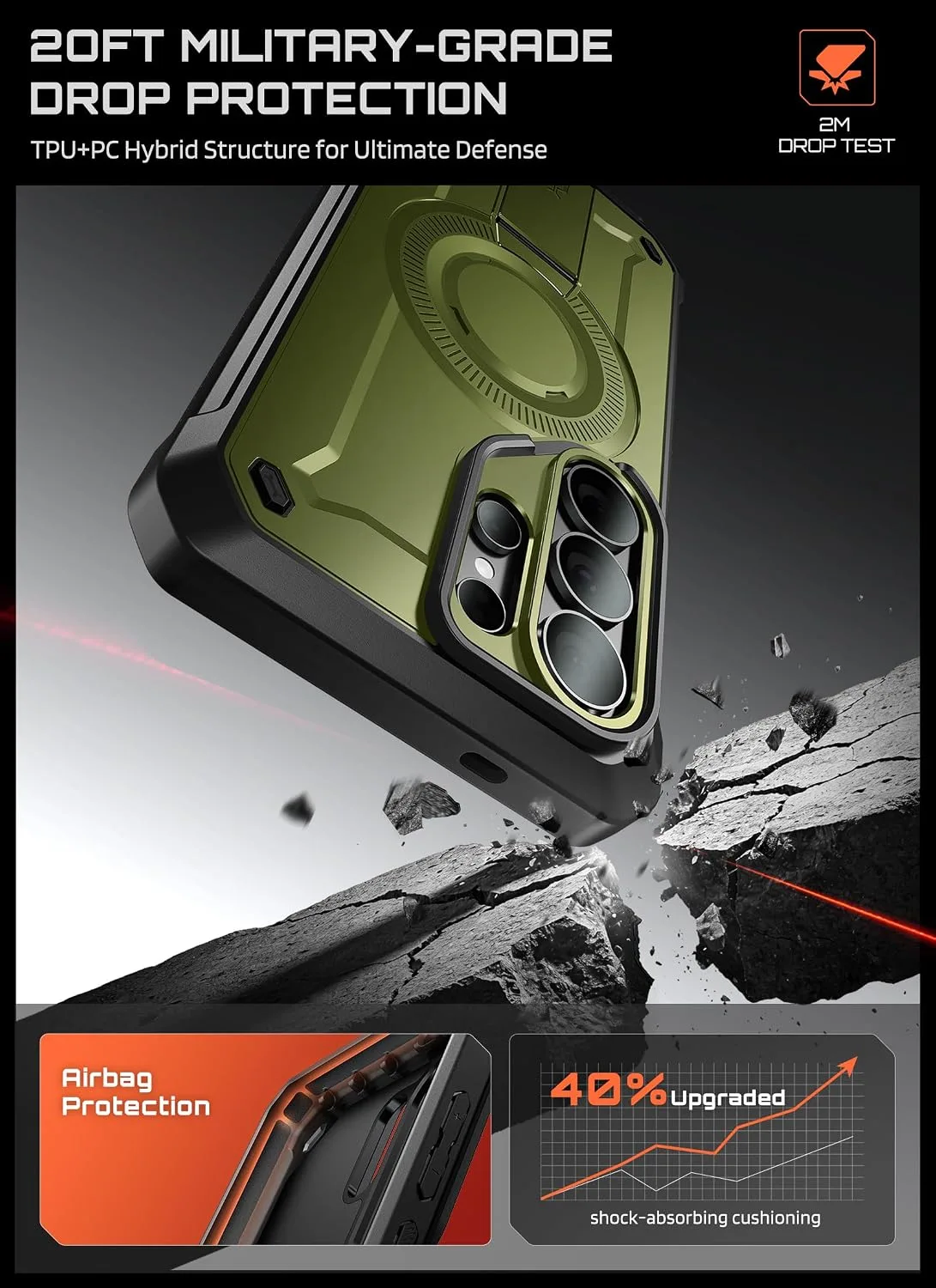 SUPCASE for Samsung Galaxy S26 Ultra Case with Built-in Stand, Green