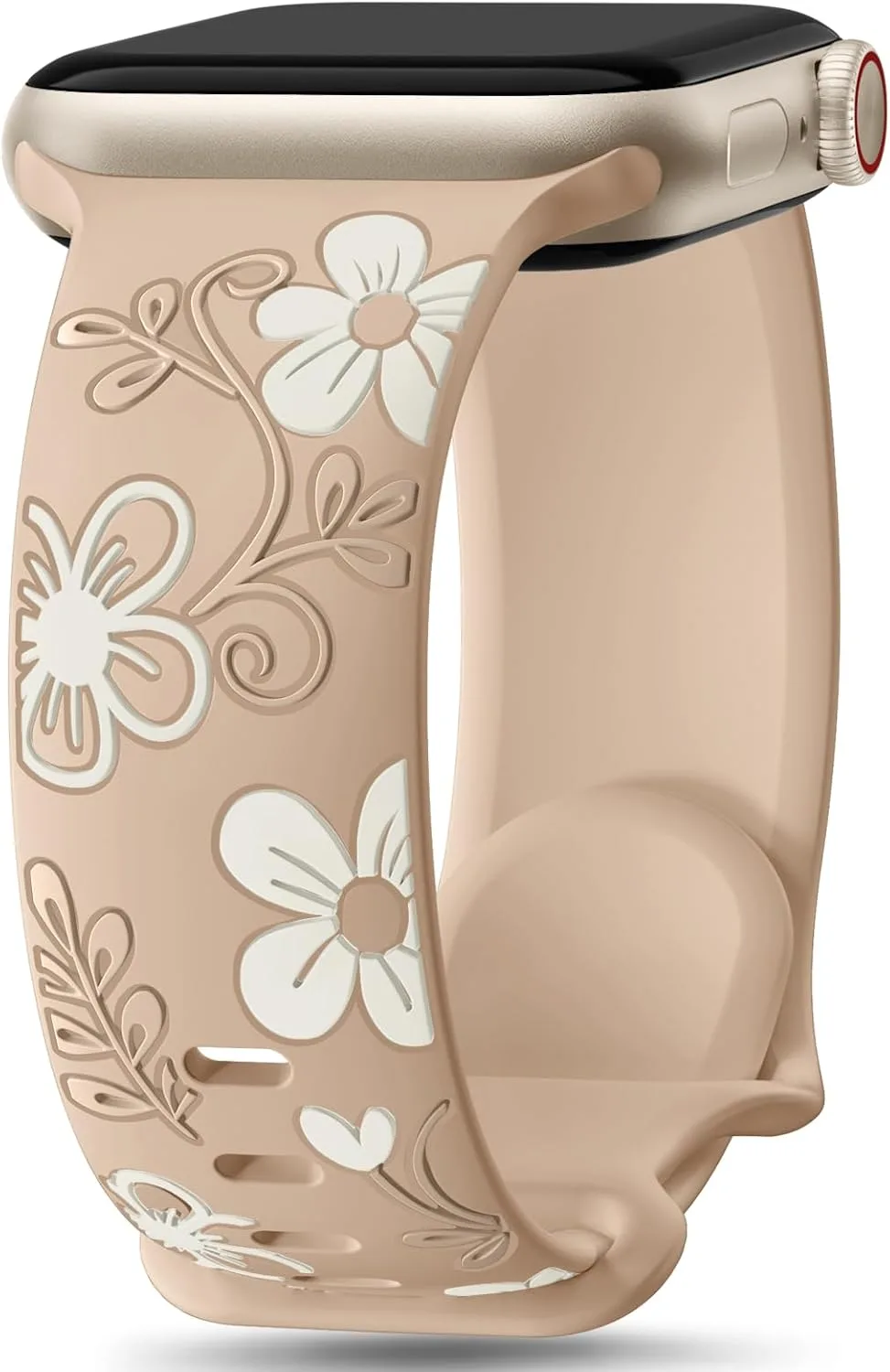 Correa de silicona floral Witzon compatible con Apple Watch para mujer