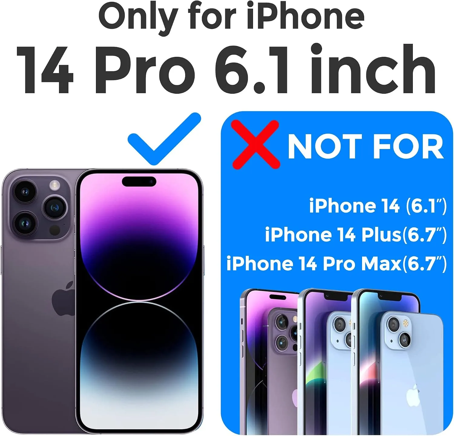 Mkeke for iPhone 14 Pro Case Clear [Not Yellowing]