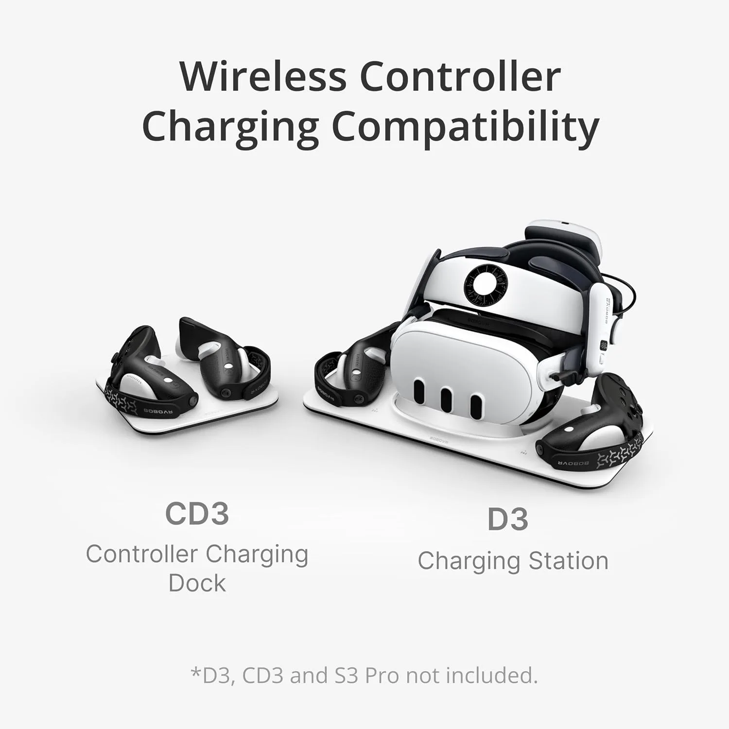 BOBOVR G3 Controller Grips Cover,Compatible with Meta Quest 3/3S Accessories,for CD3/D3 Dock Wireless Charging