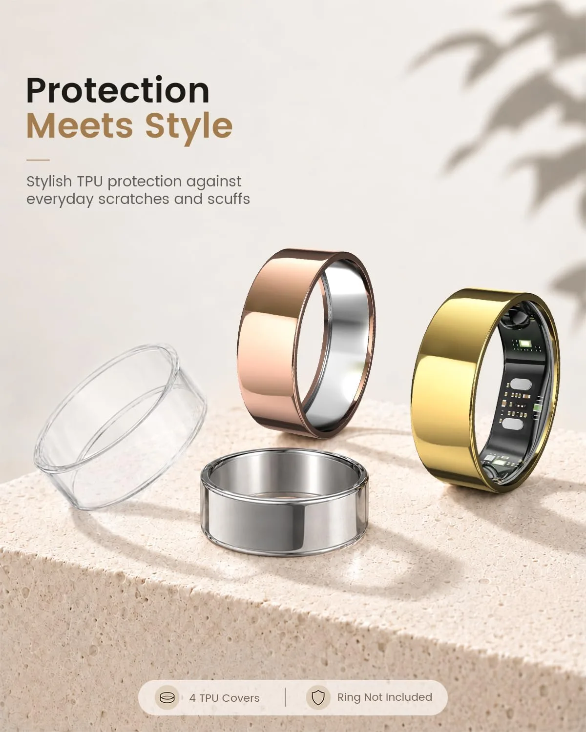 4 Pack Ring TPU Cover Compatible with RingConn Gen 3/Gen 2/Gen 2 Air