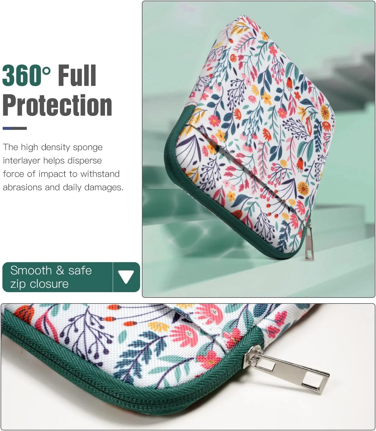 TiMOVO 6-7 Inch Sleeve Case for eReader, Flowers