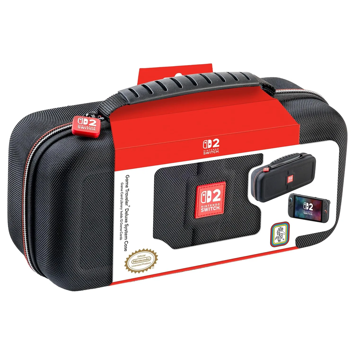 Game Traveler Deluxe Licensed Travel Case for Nintendo Switch, Nintendo Switch 2, OLED, Black Medium - R.D.S. INDUSTRIES, INC. (NS230)