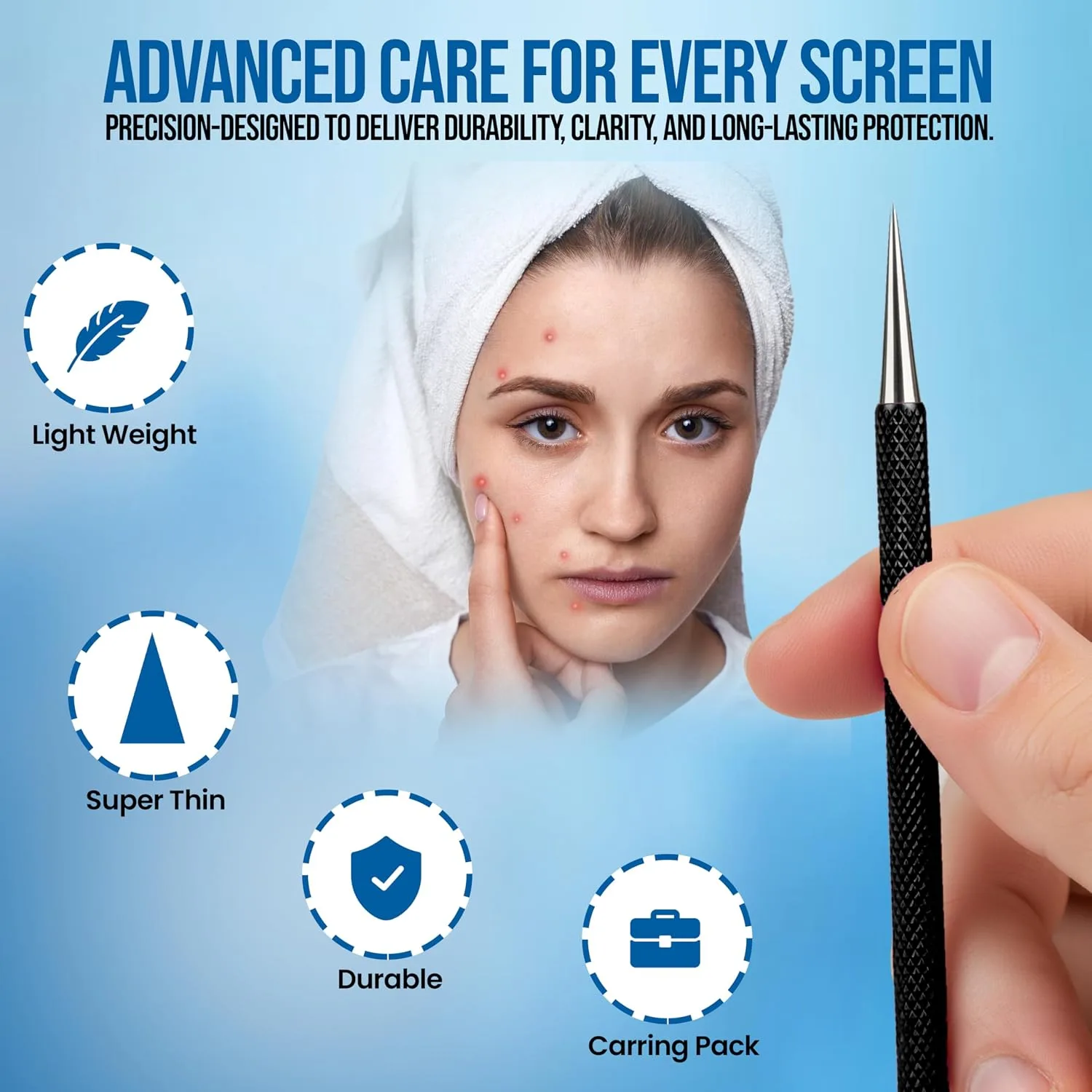 2Pcs Stainless Steel Pimple Extractor Acne Tool Surgical Blackhead Remover