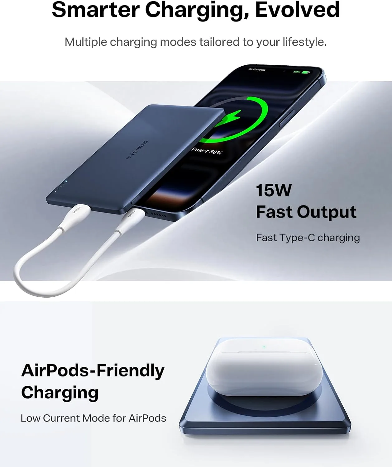 TORRAS MiniMag 5000mAh MagSafe iPhone 18 Pro Max Power Bank, Ultra-Slim