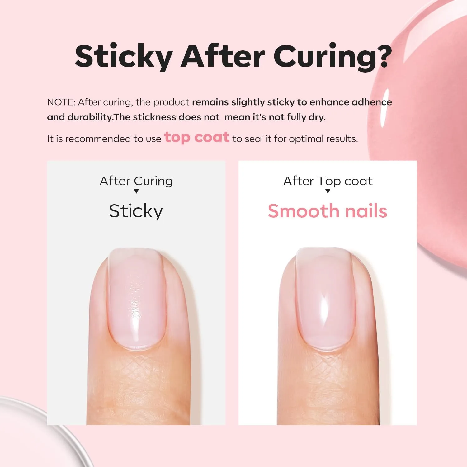 modelones Base Coat Builder Nail Gel, 2 Pcs Clear and Rose Nude Pink