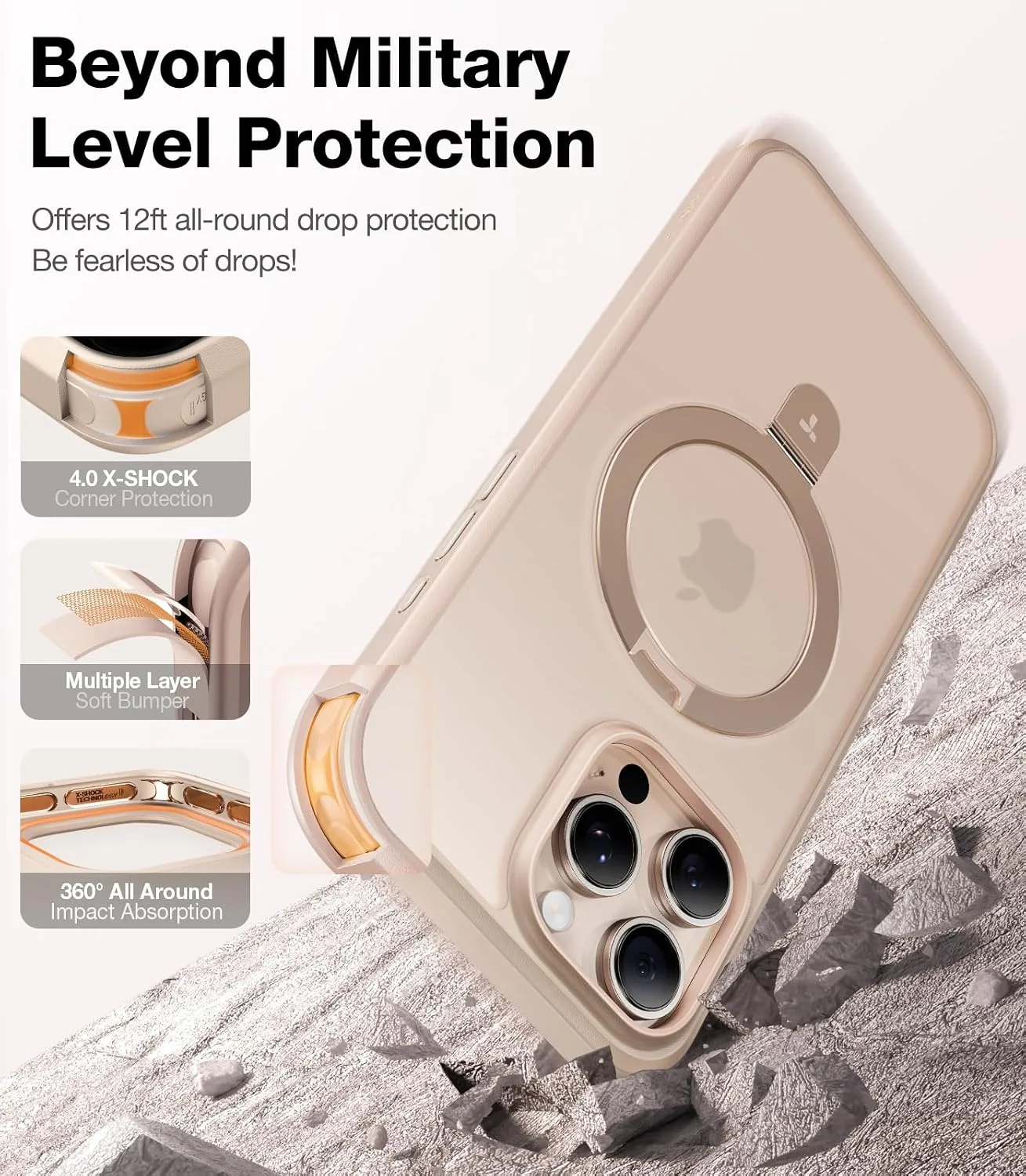 TORRAS Smarter Magnetic Stand for iPhone 16 Pro Max Case Hands-Free Viewing