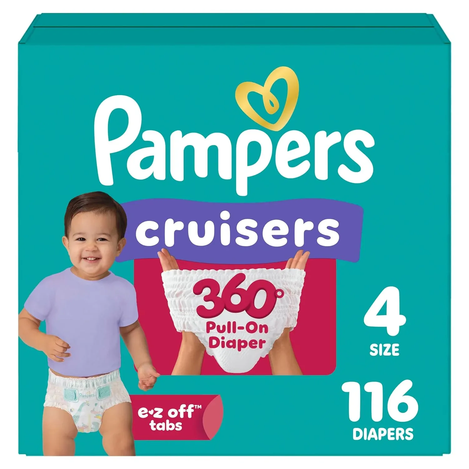 Pampers Cruisers 360 Pañales Tipo Calzoncito para Bebé Tallas 3 a 8 - Talla 4 / 116