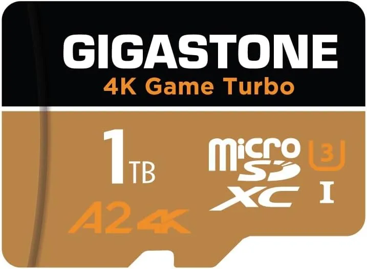 【for Switch 1 Only】 GIGASTONE 1TB Micro SD Card, 4K Game Turbo, up to 160/130 MB/s, Memory Card for Gaming Console, Action Camera, UHD Video UHS-I U3 A2 4K C10【5-Yrs Free Data Recovery】