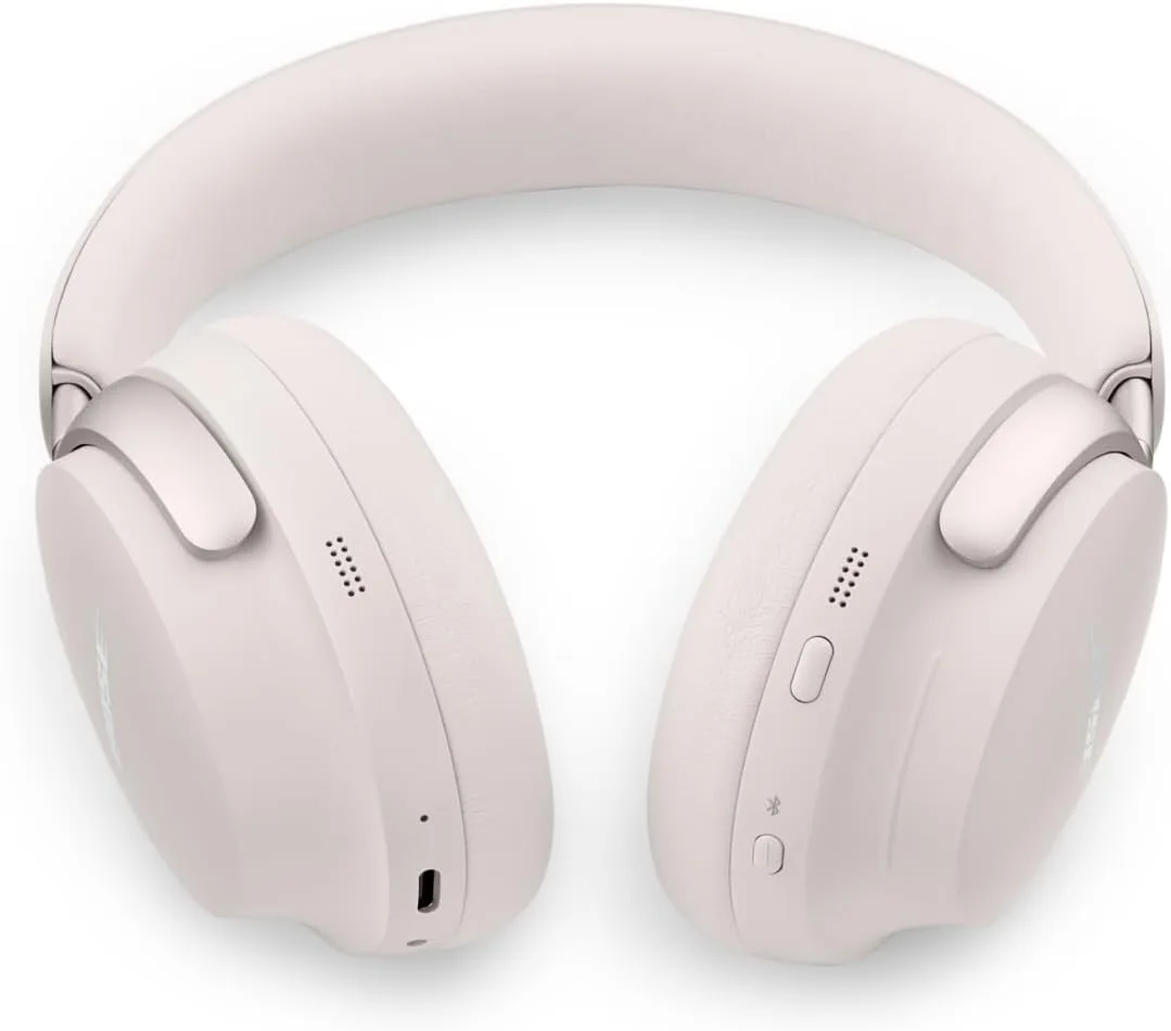 Bose QuietComfort Ultra Wireless Noise Cancelling Headphones with Spatial Audio, Over-The-Ear Headphones with Mic, Up to 24 Hours of Battery Life, White Smoke (Renewed)