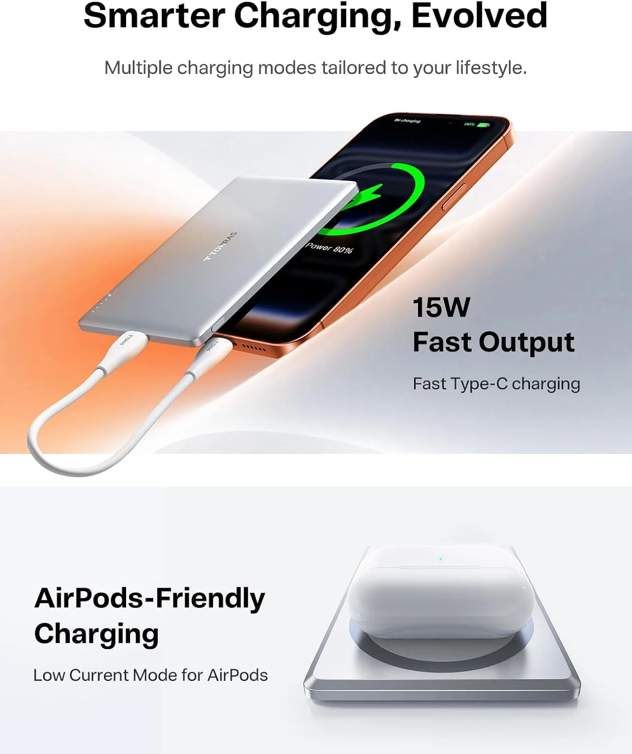 TORRAS MiniMag 5000mAh MagSafe iPhone 18 Pro Max Power Bank, Ultra-Slim