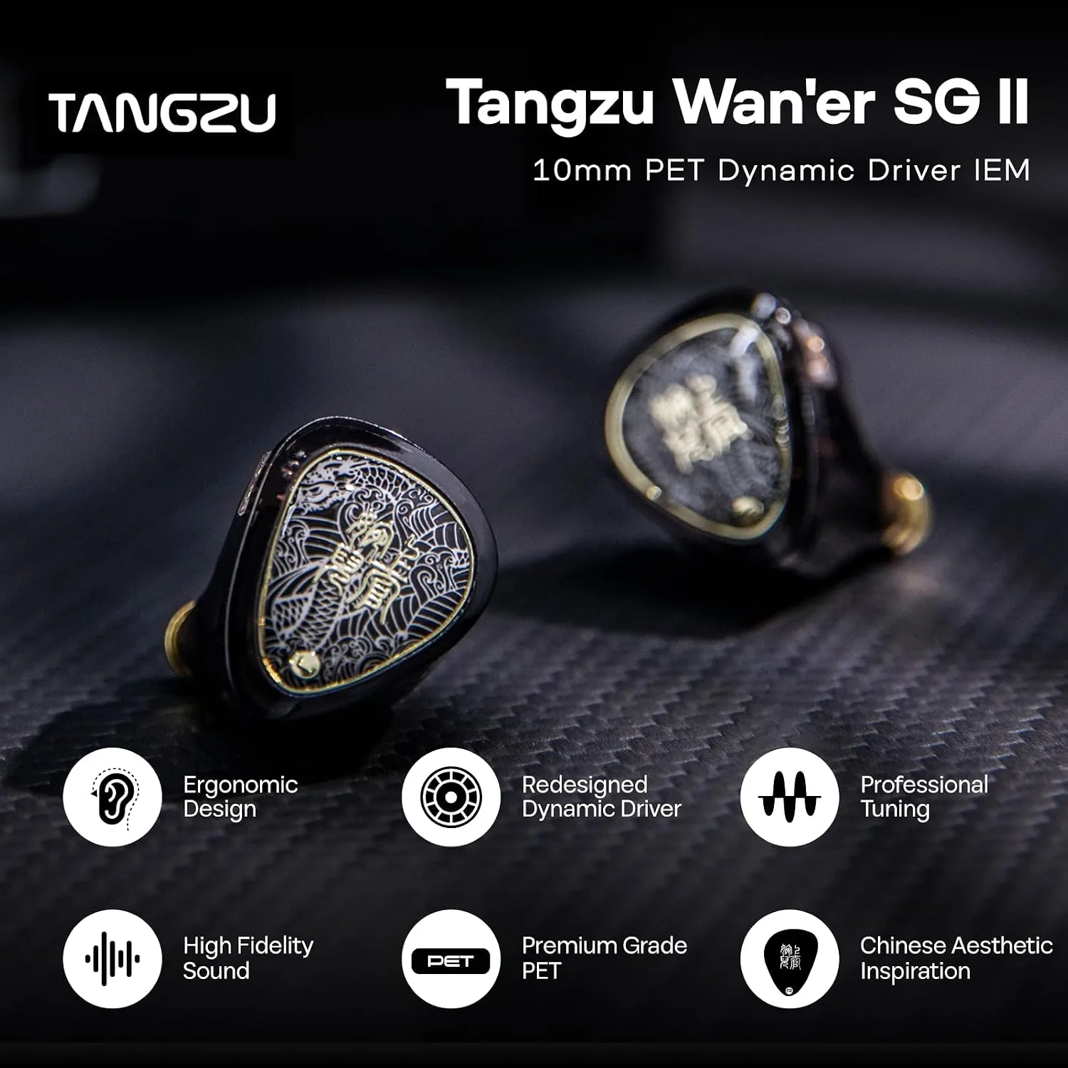 Linsoul TANGZU Wan'er S.G II 10mm Dynamic Driver HiFi Wired Earbuds IEMs