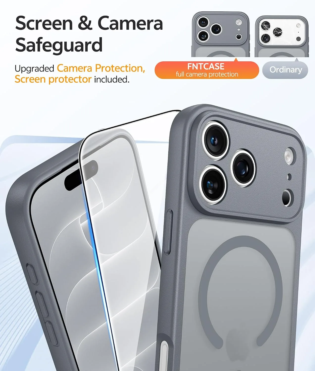 FNTCASE for iPhone 18 Pro Case/iPhone 17 Pro Case, Fit for Magsafe, Grey