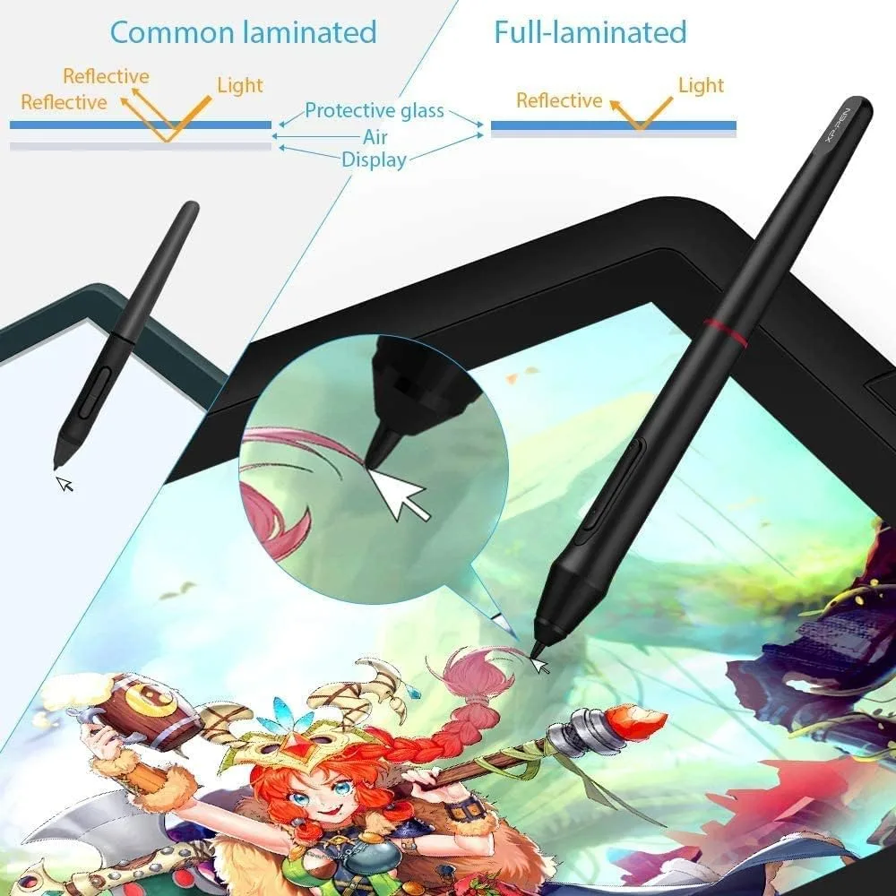 XPPen 15.6" Drawing Tablet with 16384 Pressure Levels Stylus
