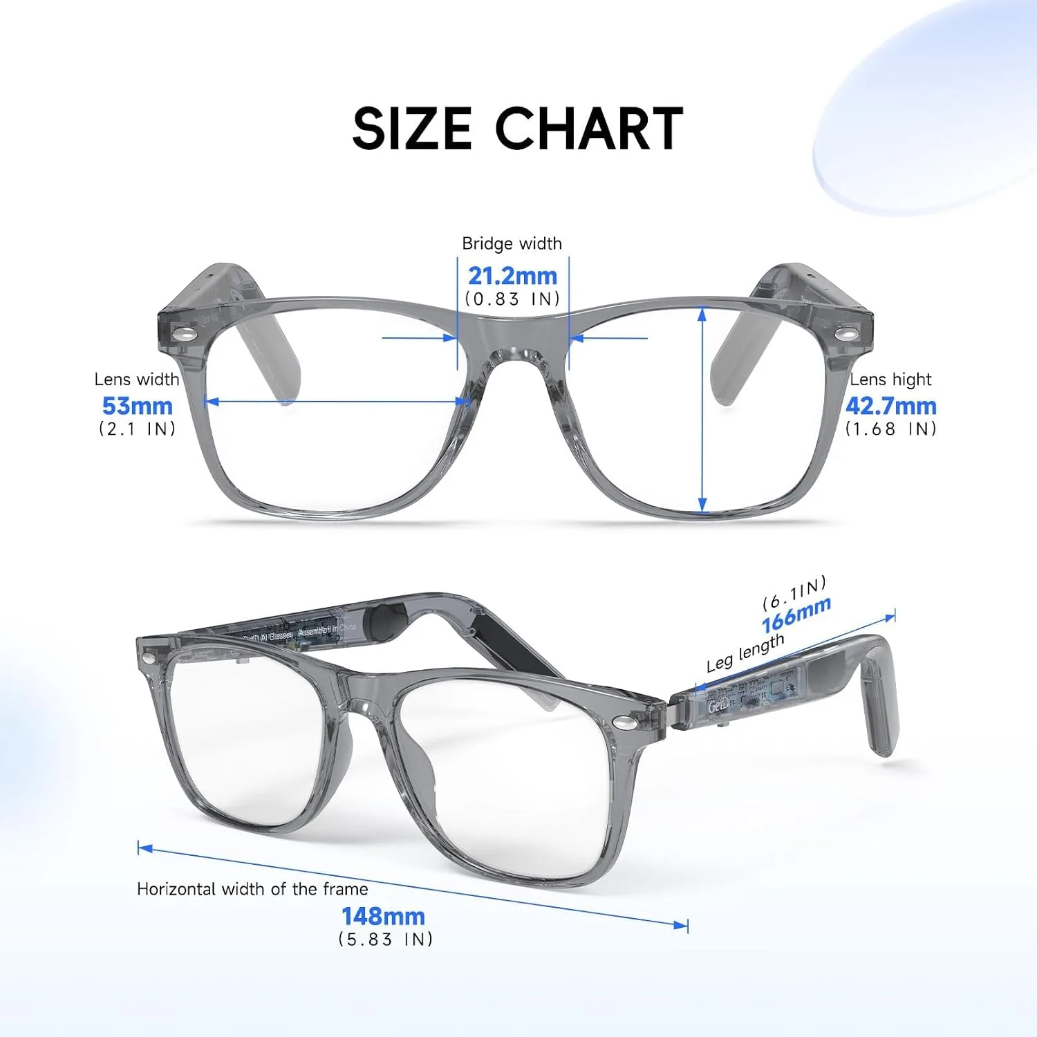 GetD AI Glasses, Smart Glasses Powered by ChatGPT, Real-Time AI Translation