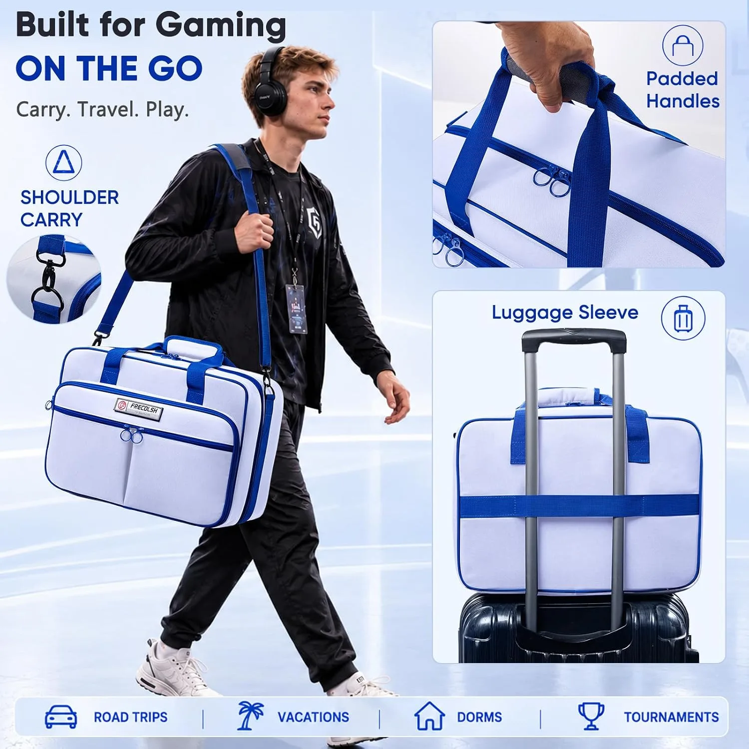 FRECOLSH Carrying Case Compatible with PS5, PS5Pro & PS5 Slim, Travel Bag