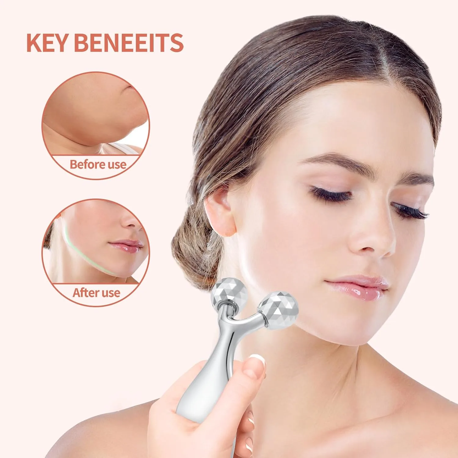 Running man 3D Face Roller for Face, Neck & Eyes, Facial Massage Tool