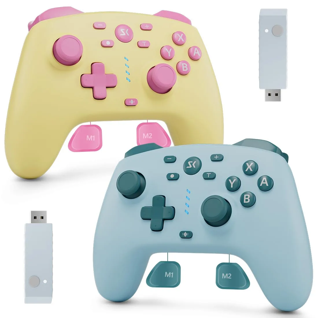 Wireless Switch Controller for Switch/Switch 2/OLED/Lite (Yellow+Lake Blue)