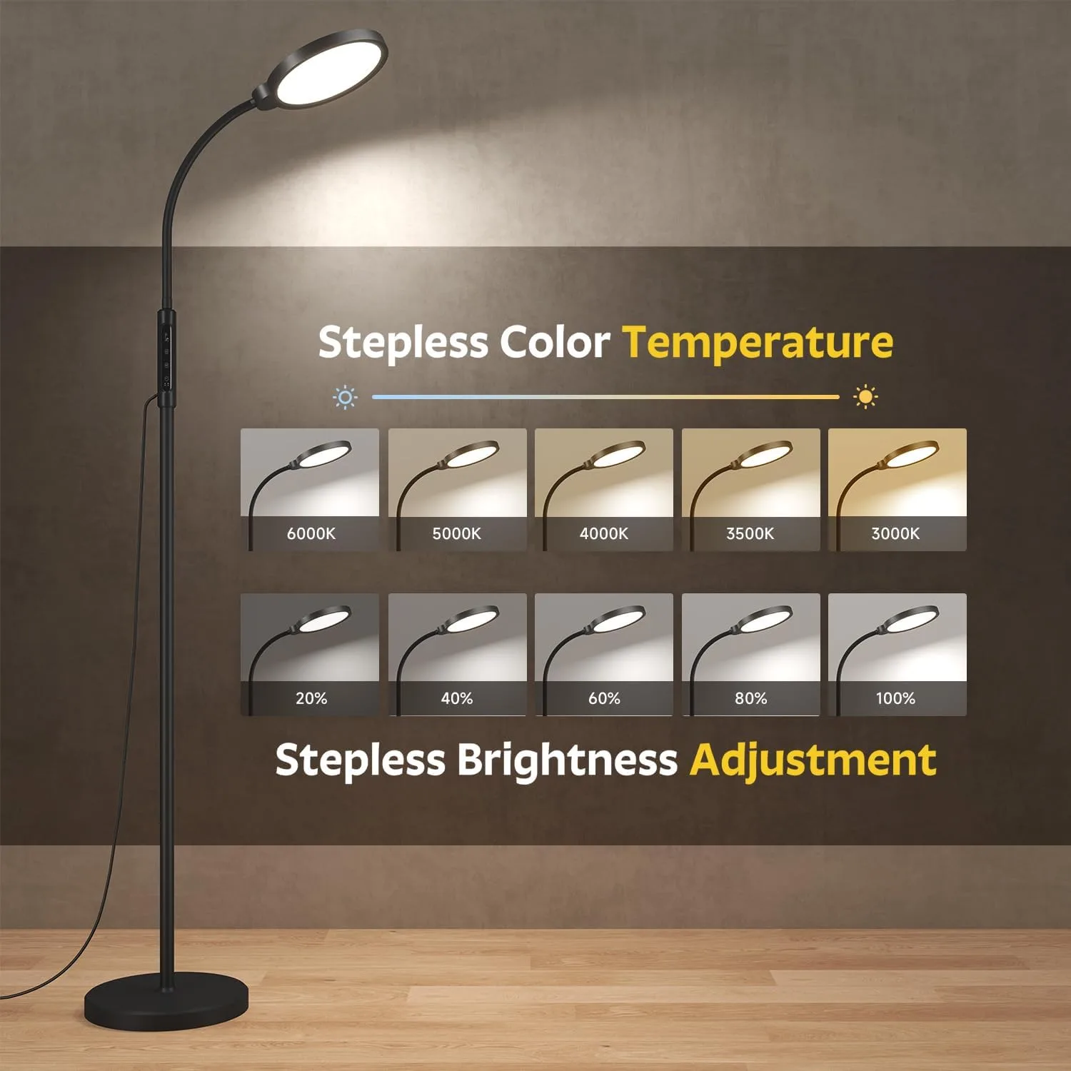 Morfone Light Therapy Lamp, 11000 Lux Sunlight Lamp with Adjustable Height
