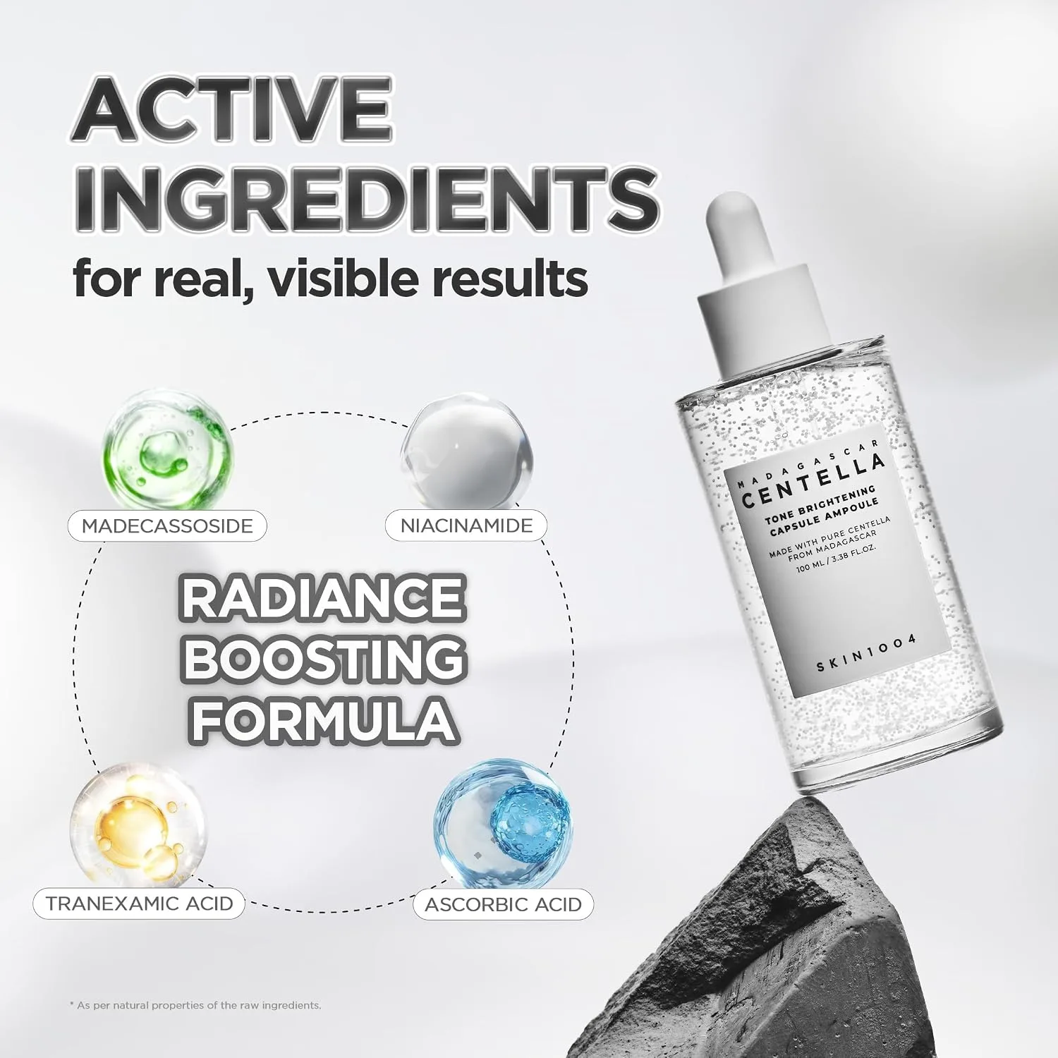 SKIN1004 Tone Balancing Capsule Ampoule, Niacinamide & Centella Serum for Face, Korean Hydrating Facial Serum to Help Balance Uneven Skin Tone with Tranexamic Acid, Korean Skincare, 1.69 fl oz / 50 ml