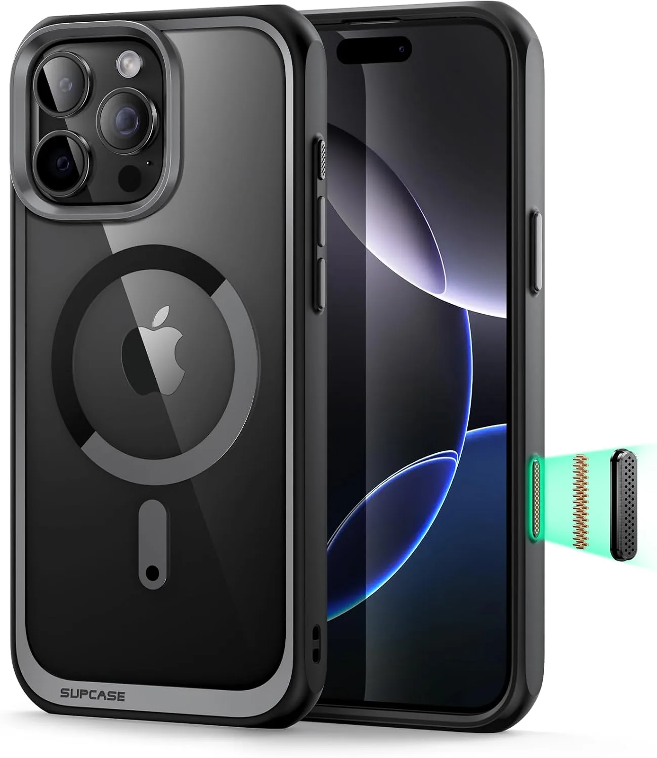 SUPCASE for iPhone 16 Pro Case (6.3 inch), Compatible with MagSafe, Black