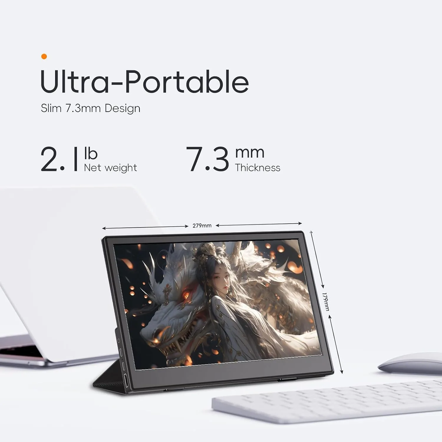 JUSTTHINK Small Portable Monitor 11.6", Ultra-Slim Mini Monitor Display
