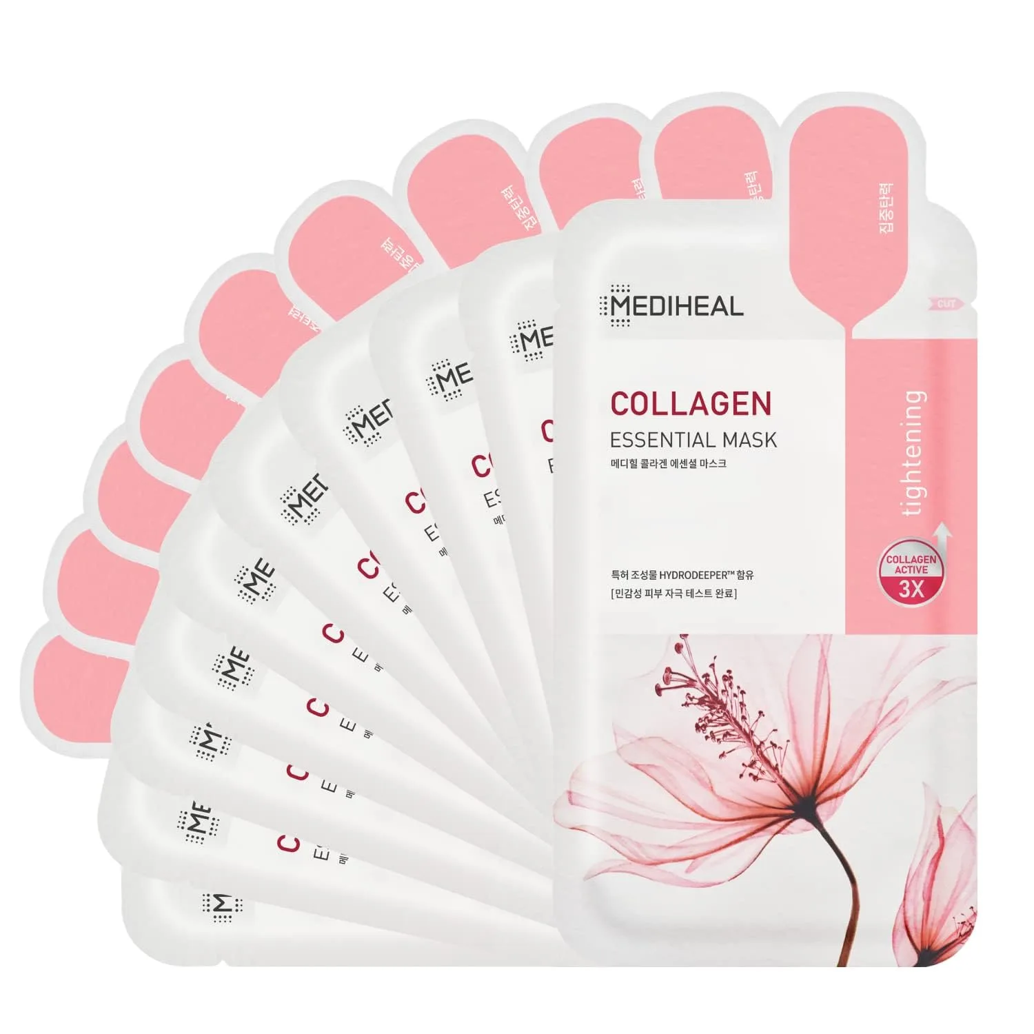 Mediheal Best Korean Sheet Mask - Placenta Essential Face Mask 10 Sheets For Anti-aging, Korean rejuvenazing mask, ultra-nourishing, glowy skin treatment