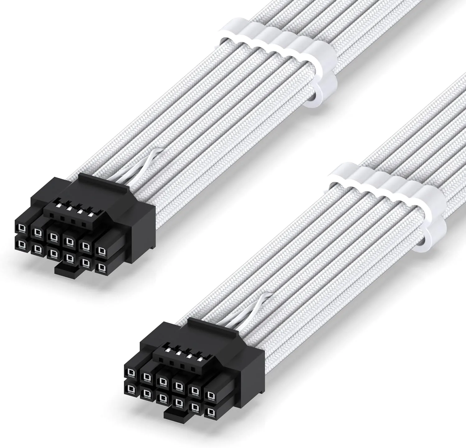 EZDIY-FAB 12VHPWR PSU Sleeved Cable, 12V-2x6, 600W Support, 60cm, White