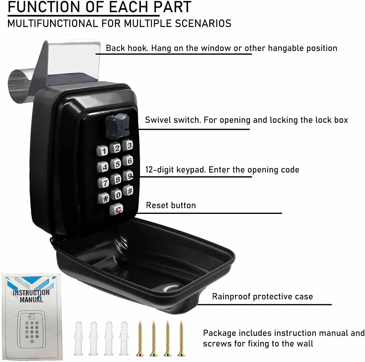 Upgrade SL-591 Car Key Lock Box,Window Lock Box for Turo,Key Lock Box