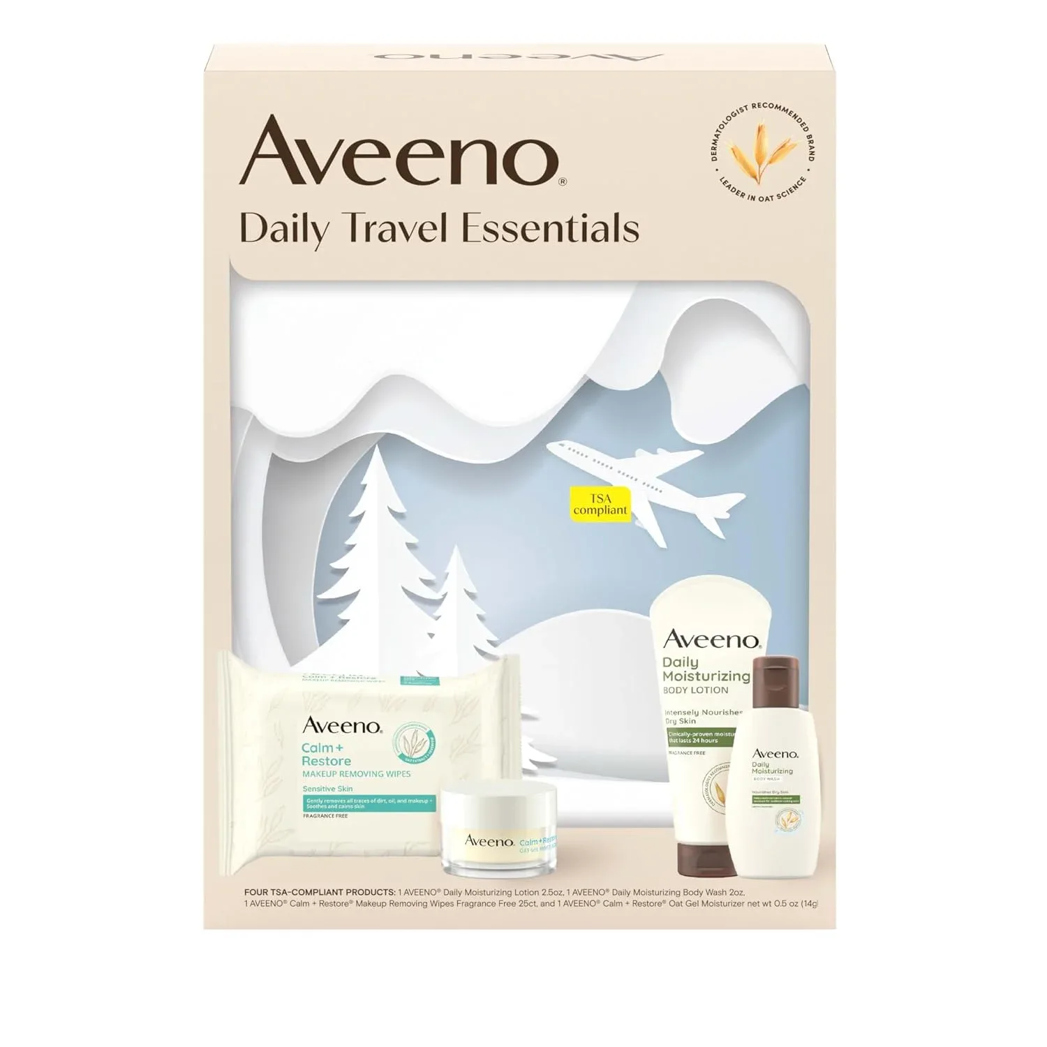 Set de Tratamiento Aveeno Daily Travel Essentials 4 piezas