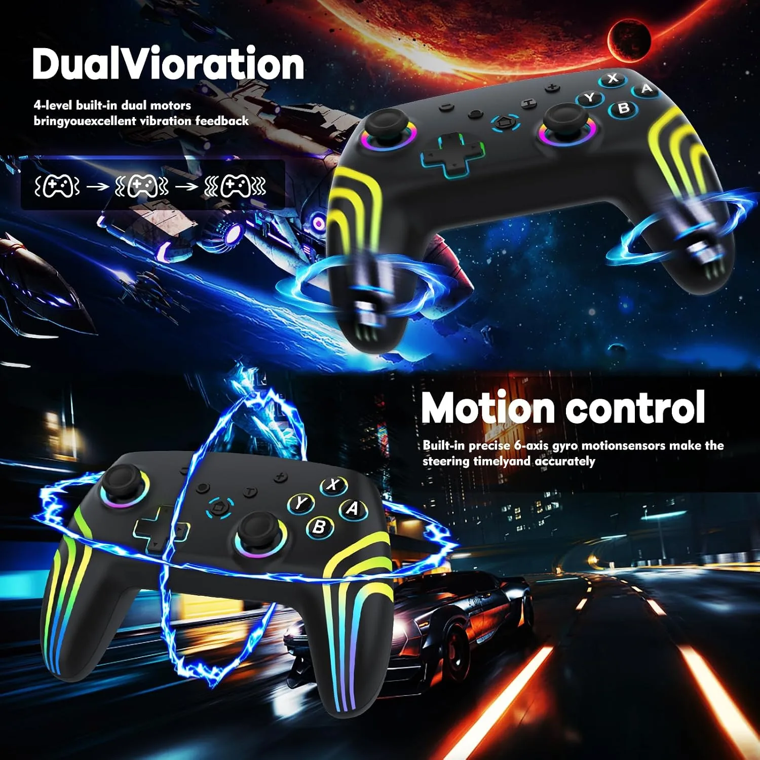 MYSTILUCK Wireless Pro Controller for Switch/Switch 2/Lite/OLED/PC