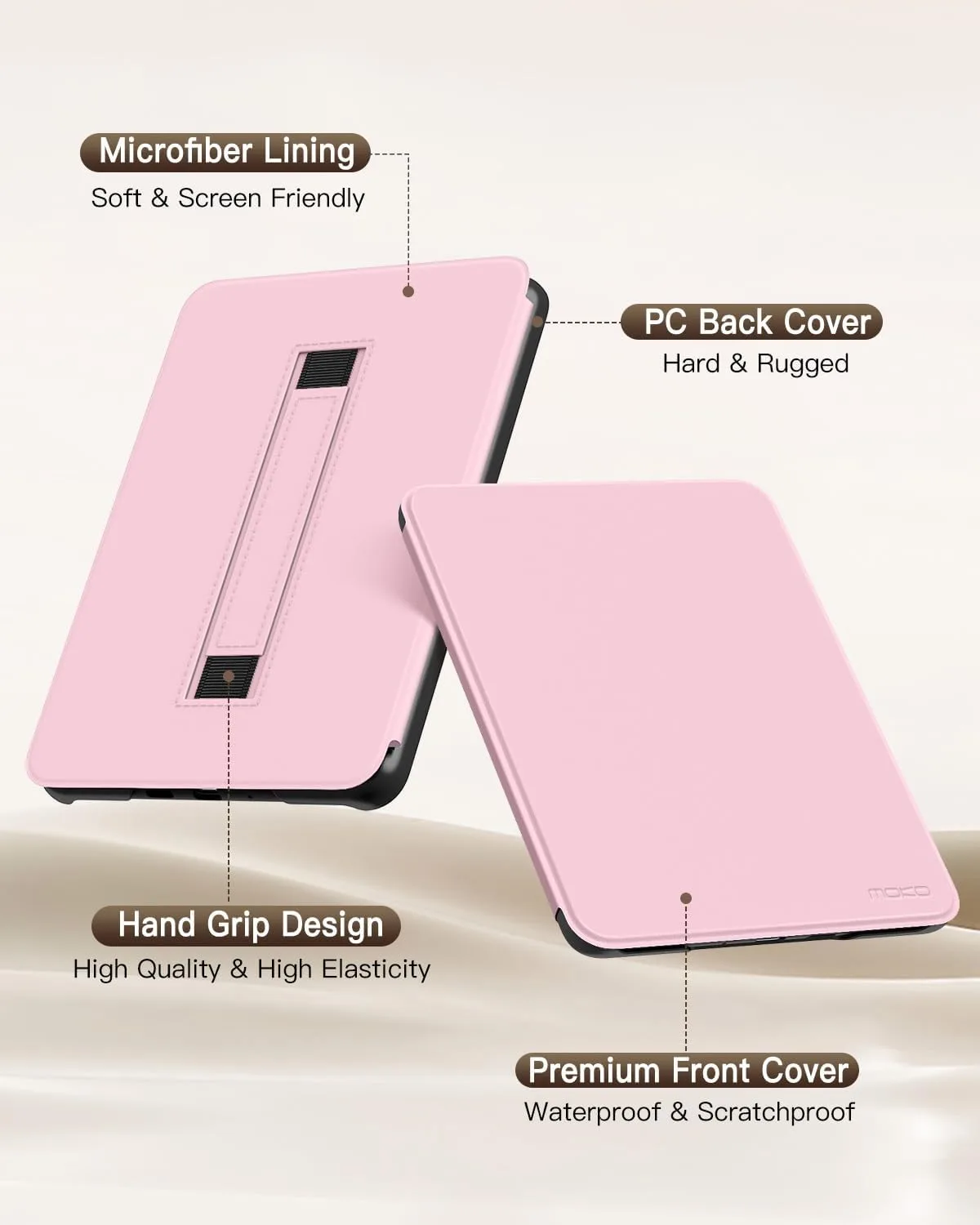 MoKo Case for 7" Kindle Paperwhite 12th Gen 2024 & Colorsoft, Pink