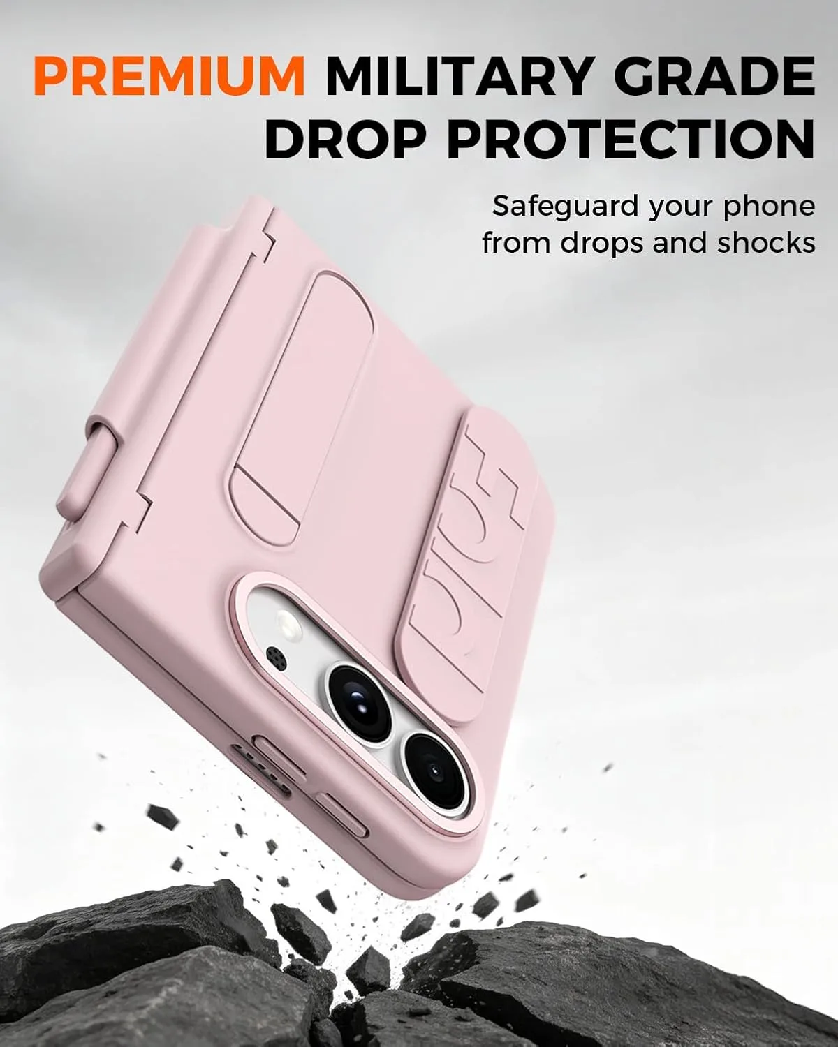 NINKI Wristband for iPhone Duo Phone Case with S Pen Holder & Stylus, Kickstand with Finger Loop, Hard Hinge Protector + Screen Protective Grip Cover for iPhone Duo 2026 Case Cute Womens Girly Pink