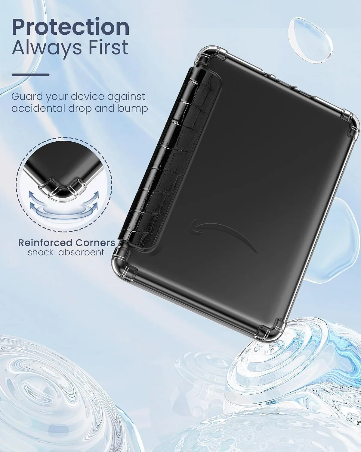 Moko Case for Kindle Paperwhite 12th Gen & Colorsoft 2024, Crocodile Black