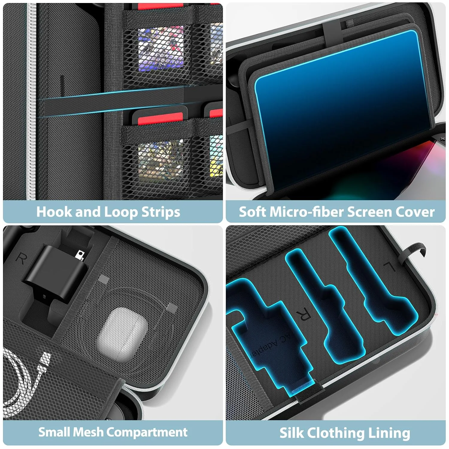 OIVO Carrying Case Compatible with 2025 Nintendo Switch, Portable Switch 2 Travel Carry Case Fit for Joy-Con 2 & Adapter, Hard Shell Protective Pouch Bag with 24 Game Slots, White