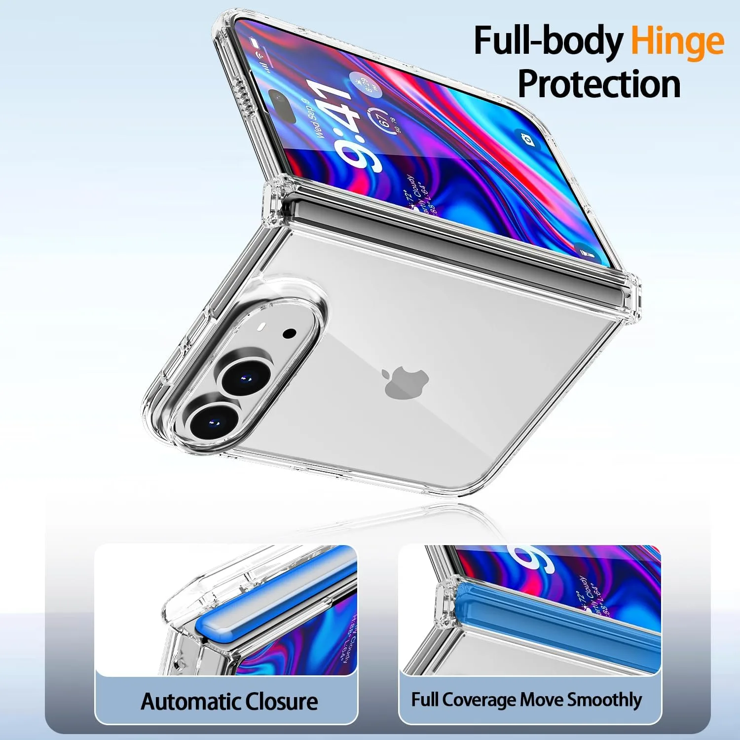 AICase for iPhone Duo Case Fold Clear with Full Hinge Protection