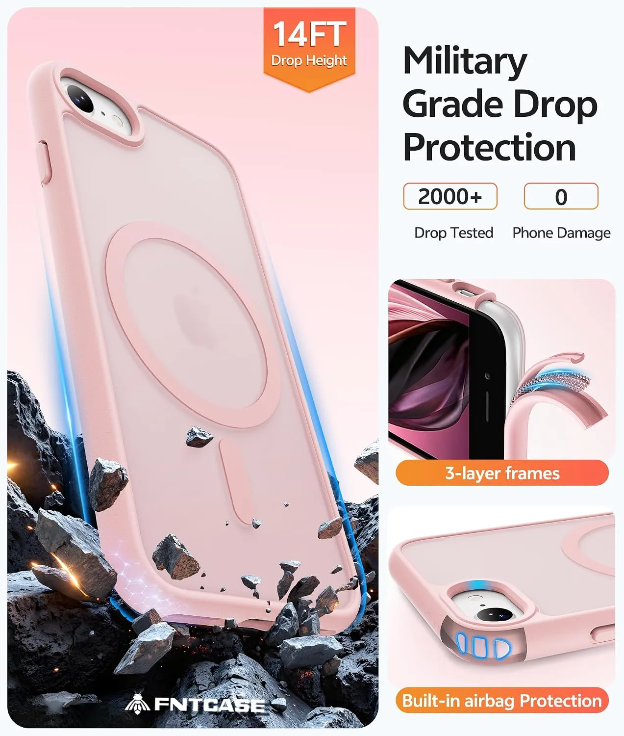 FNTCASE for iPhone SE Case 2022(3rd)/2020(2nd), 8/7 Case, Fit for Magsafe