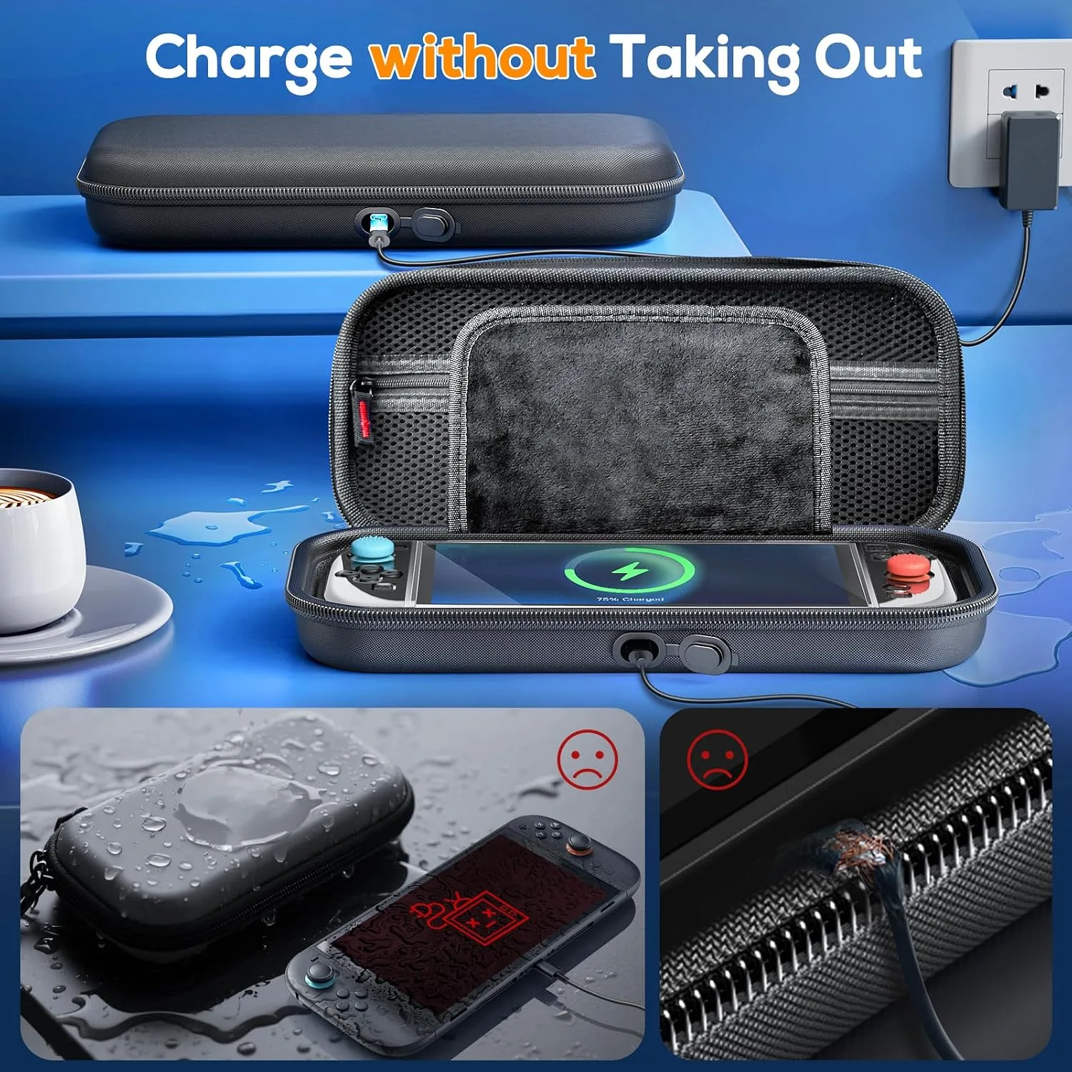 Auarte [Charge Inside] Switch 2 Carrying Case for Nintendo Switch 2