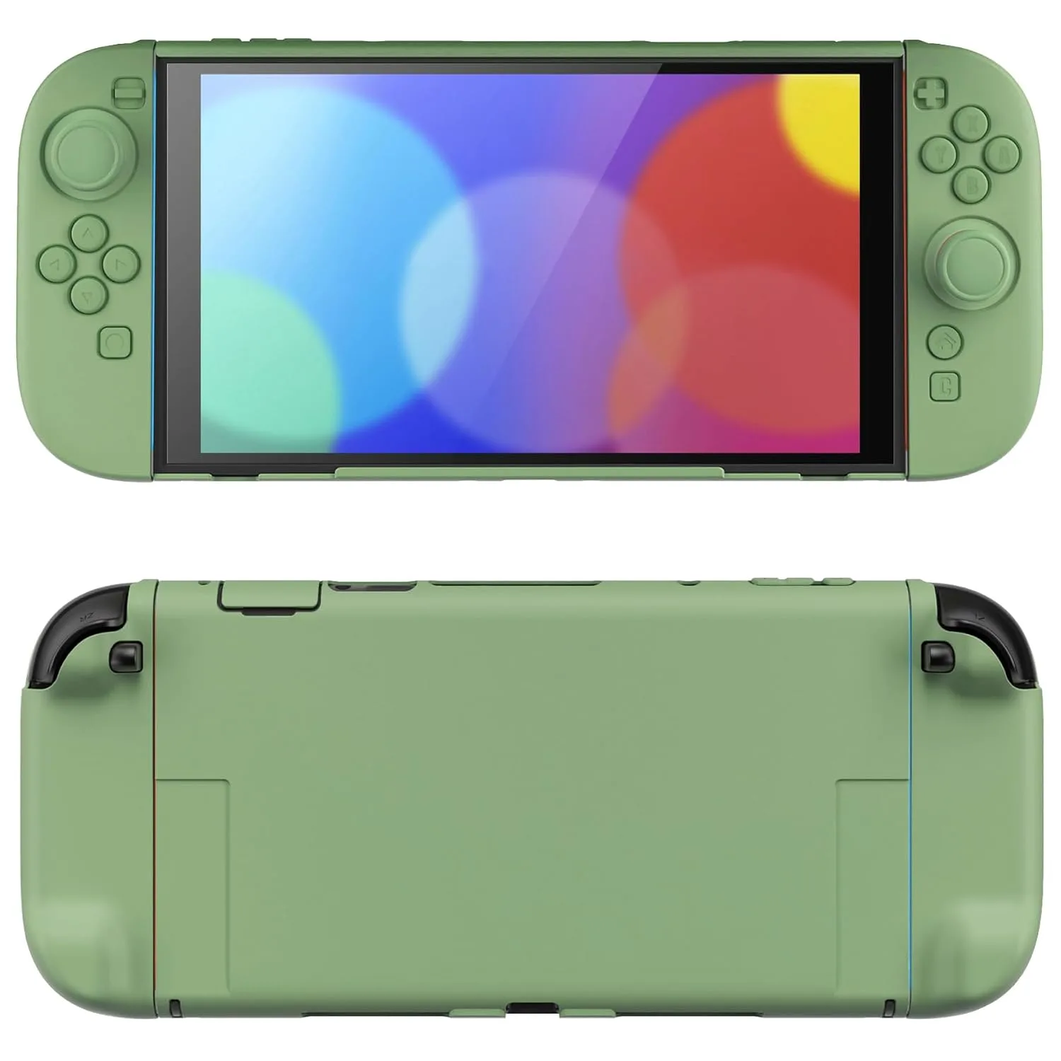 PlayVital Hard Case for Nintendo Switch 2 with Extra Stand & Thumb Grip Caps | Split Design, Dockable Protective Full-Body Shell Cover for Nintendo Switch 2 | Solid Color Series, Matcha Green