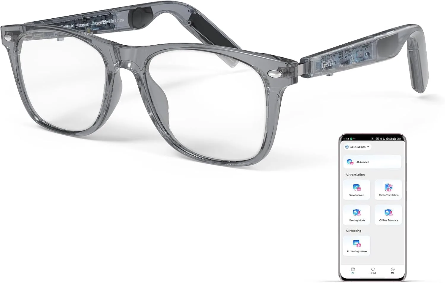 GetD AI Glasses, Smart Glasses Powered by ChatGPT, Real-Time AI Translation