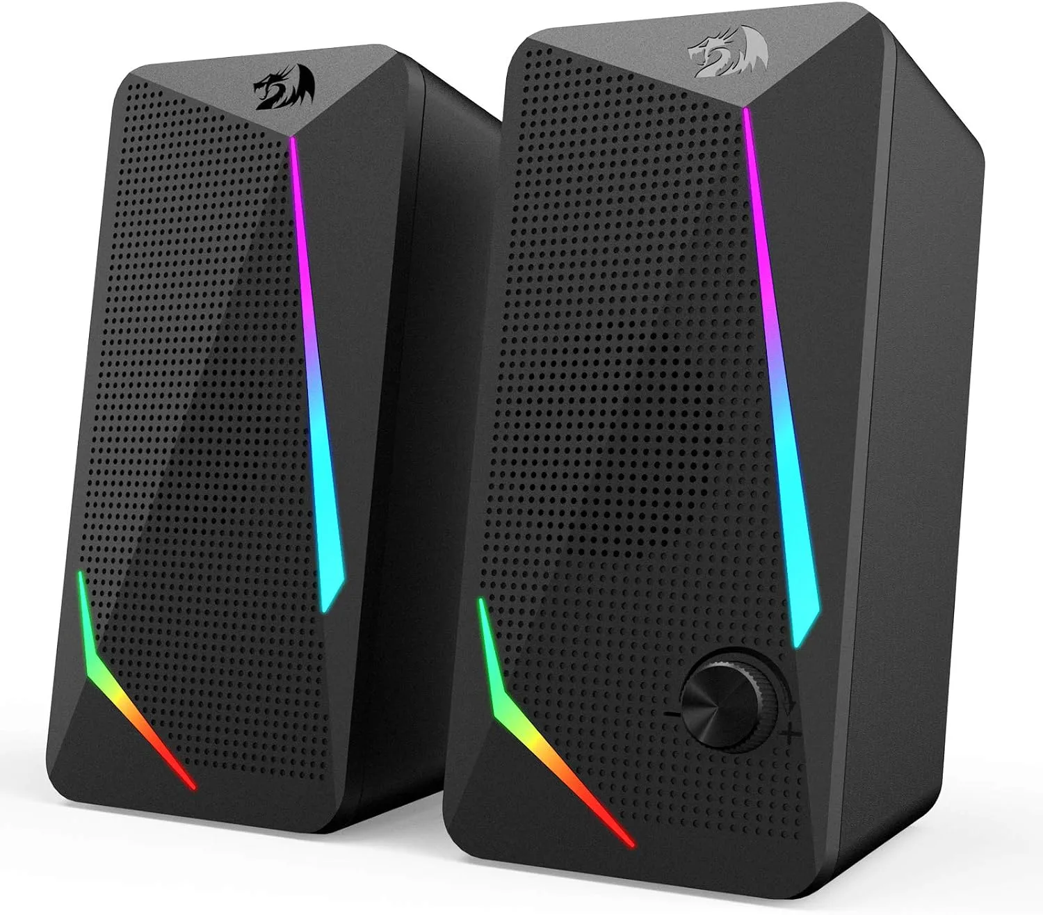 Redragon GS510 RGB Wired Desktop Speakers, 2.0 Channel Stereo Sound, Black