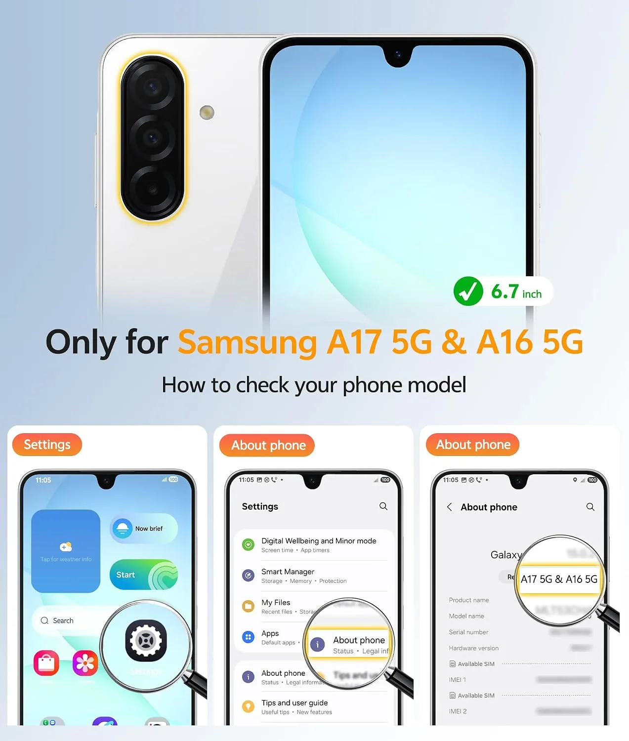 FNTCASE for Galaxy A17/A16 5G Phone Case, Fit for Magsafe, Screen Protector